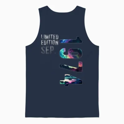 Vintage 1974 September Birthday Polar Lights Unisex Tank Top - Navy