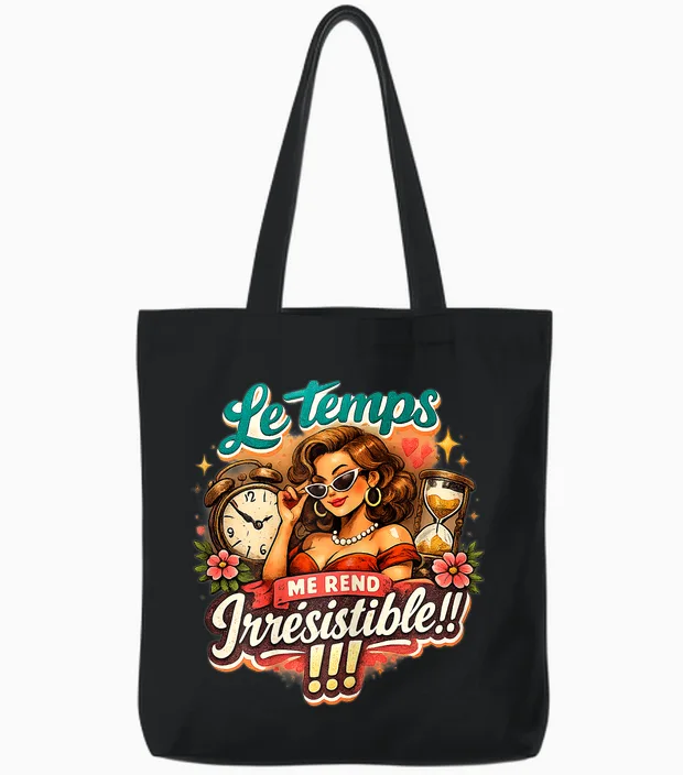 Cadeau Anniversaire Femme Original Humour Drole Irrésistible Tote Bags in Black
