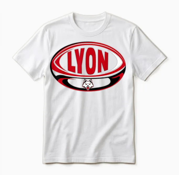 Rugby Lou Edition Supporter Man Woman Child T-Shirt, Black, S Unisex T-Shirt in White