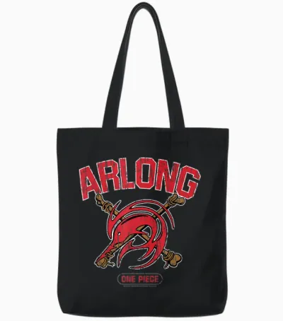 One Piece Arlong Pirates Crossbone Emblem Anime T-Shirt, Black, S Tote Bags - Black