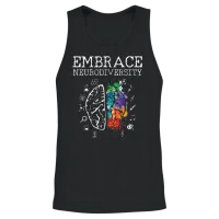 Embrace Neurodiversity - Asd Adhd Autism Awareness Unisex Tank Top - Black – 2