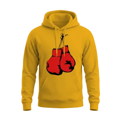 Hanging Boxing Gloves Unisex Hoodie - Gold