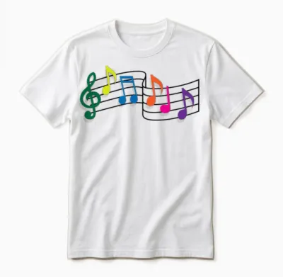 Music Notes Unisex T-Shirt - White