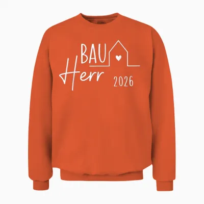 Bauherr 2026 Hausbau Unisex Sweatshirt - Orange