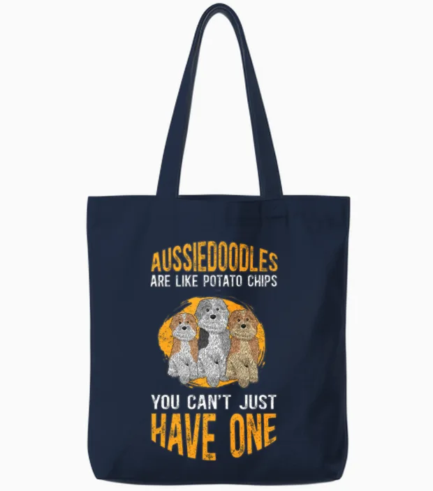Aussiedoodles Are Like Dog Aussiedoodle Tote Bags in Navy