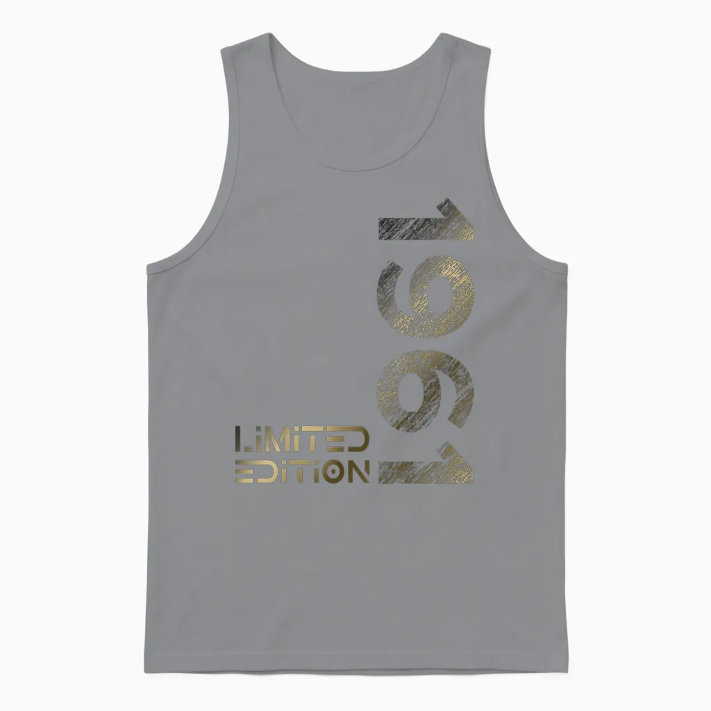 Limited Edition Jahrgang 1961 Mann Frau 65. Geburtstag Unisex Tank Top in Sport Grey
