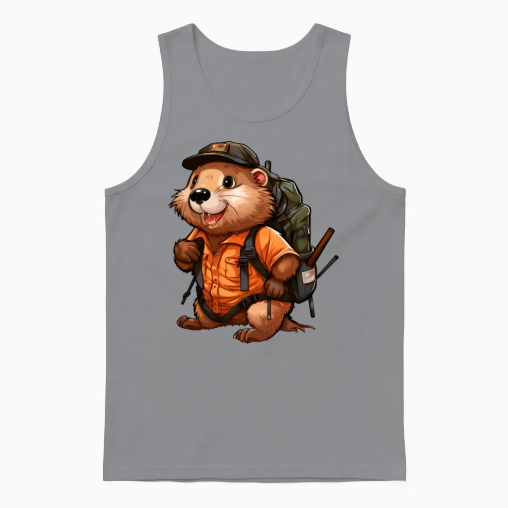 Beaver Mountaineering / Hiking Beaver Unisex Tank Top in Sport Grey