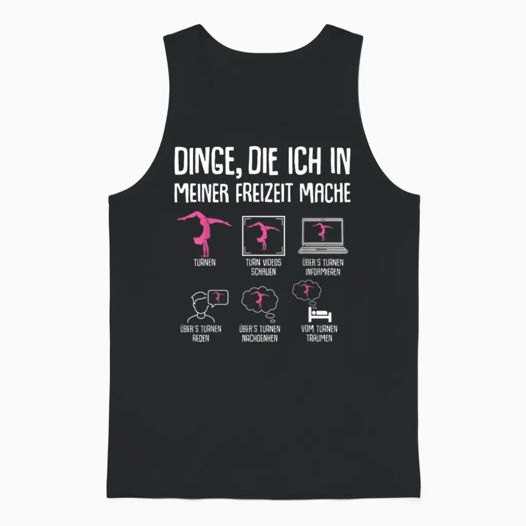 Gymnastics Girl's Unisex Tank Top in Black