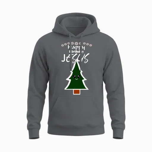 Happy Birthday Jesus - Christian & Faith Unisex Hoodie in Charcoal