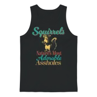 Funny Squirrels Nature's Most Adorable - Funny Unisex Tank Top - Black – 1