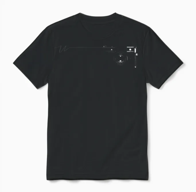 Leica M10 Digital Rangefinder Camera (black) Line Unisex T-Shirt in Black