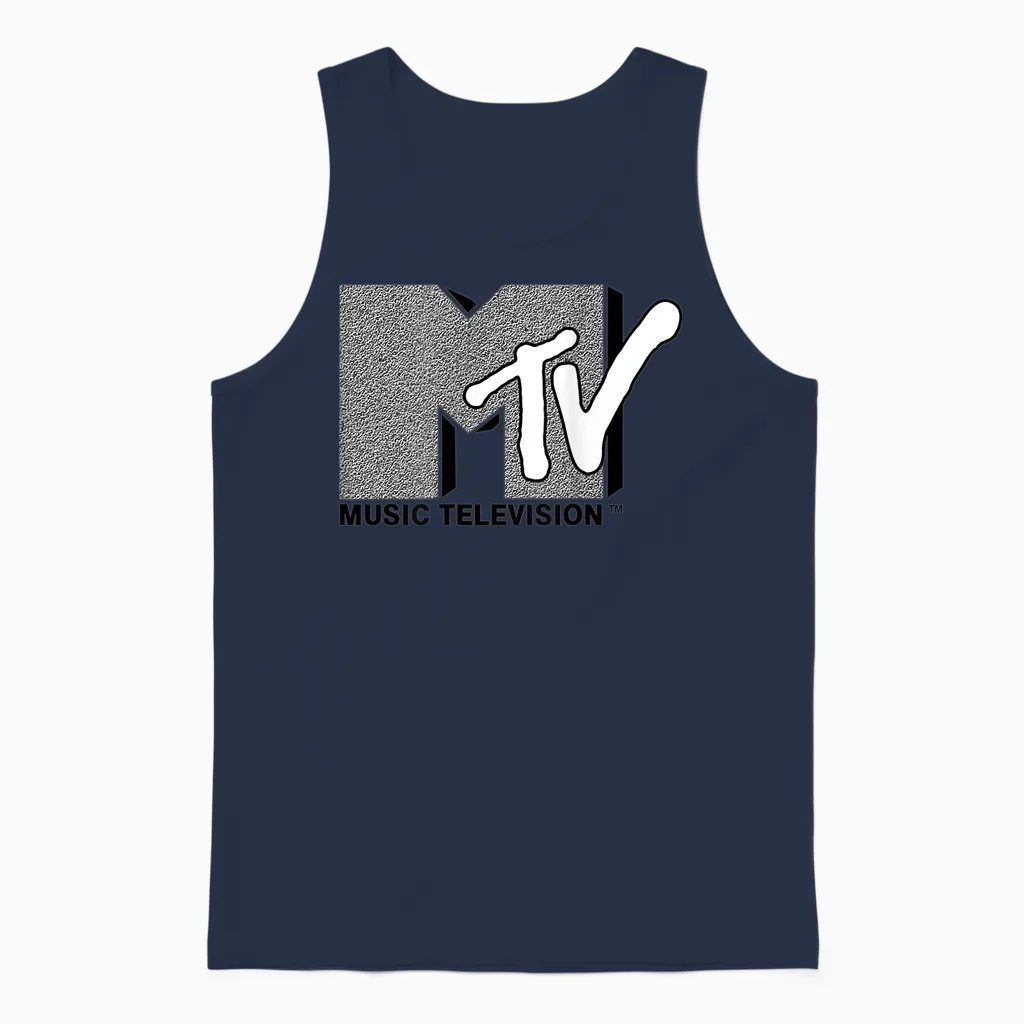 Mademark X Mtv - Classic Official Original Mtv Logo with Wall Structure Unisex Tank Top in Navy