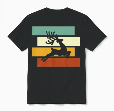 Moose Retro Unisex T-Shirt - Black
