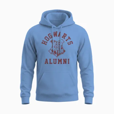 Harry Potter Hogwarts Alumni Crest T-Shirt Small Unisex Hoodie - Carolina Blue