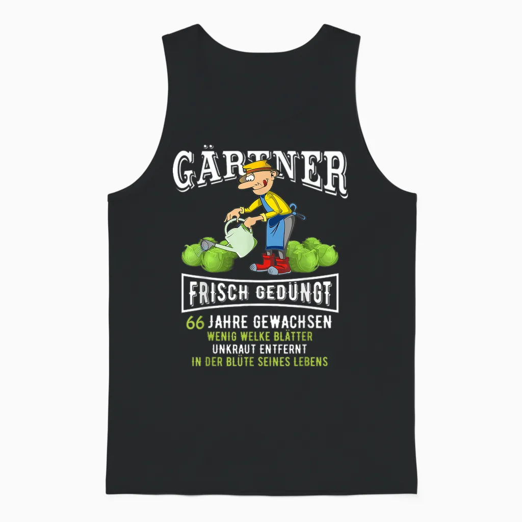 66. Geburtstag Mann Geschenk Lustig Gärtner 66 Jahre Unisex Tank Top in Black