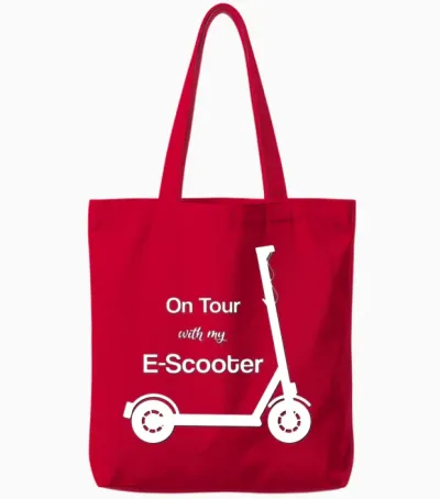Scooter Electric Scooter Electro Scooter Tote Bags - Red