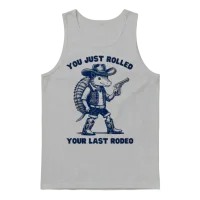 Funny Armadillo Cowboy Design Unisex Tank Top - Ash – 1