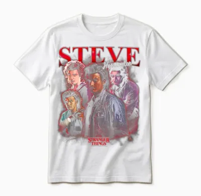 Stranger Things Steve Boyfriend Officially Licensed Unisex T-Shirt - White
