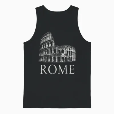 Colosseum Rome Italy Historical Monument Travel Ancient Unisex Tank Top - Black