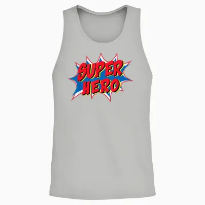 Hero Comic Super Retro Cool T-Shirt, Black, S Unisex Tank Top - Ash