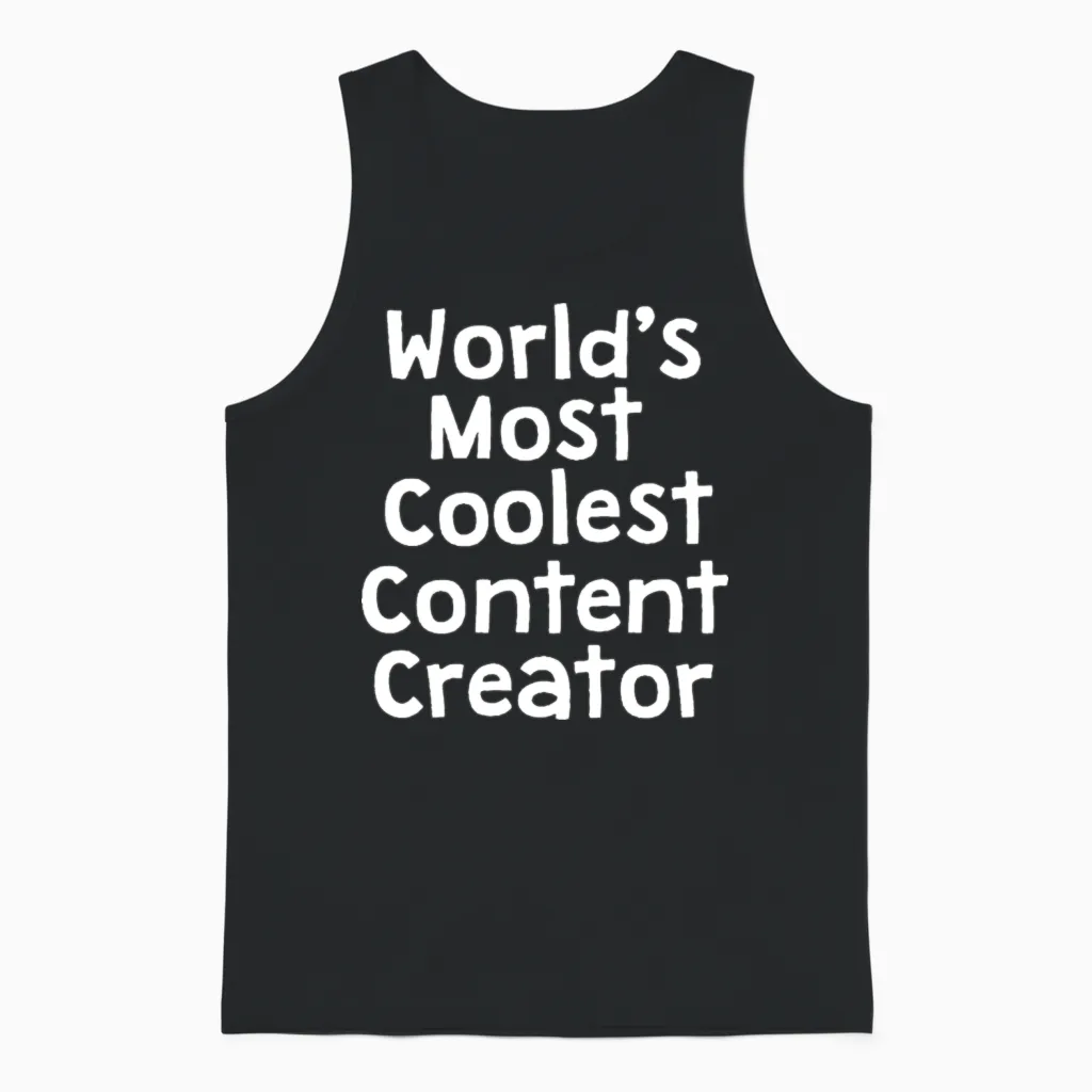 World's Coolest Content Creator Unisex Tank Top in Black