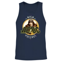 Ac/dc Logo High Voltage Album Angus Young Unisex Tank Top - Navy – 2