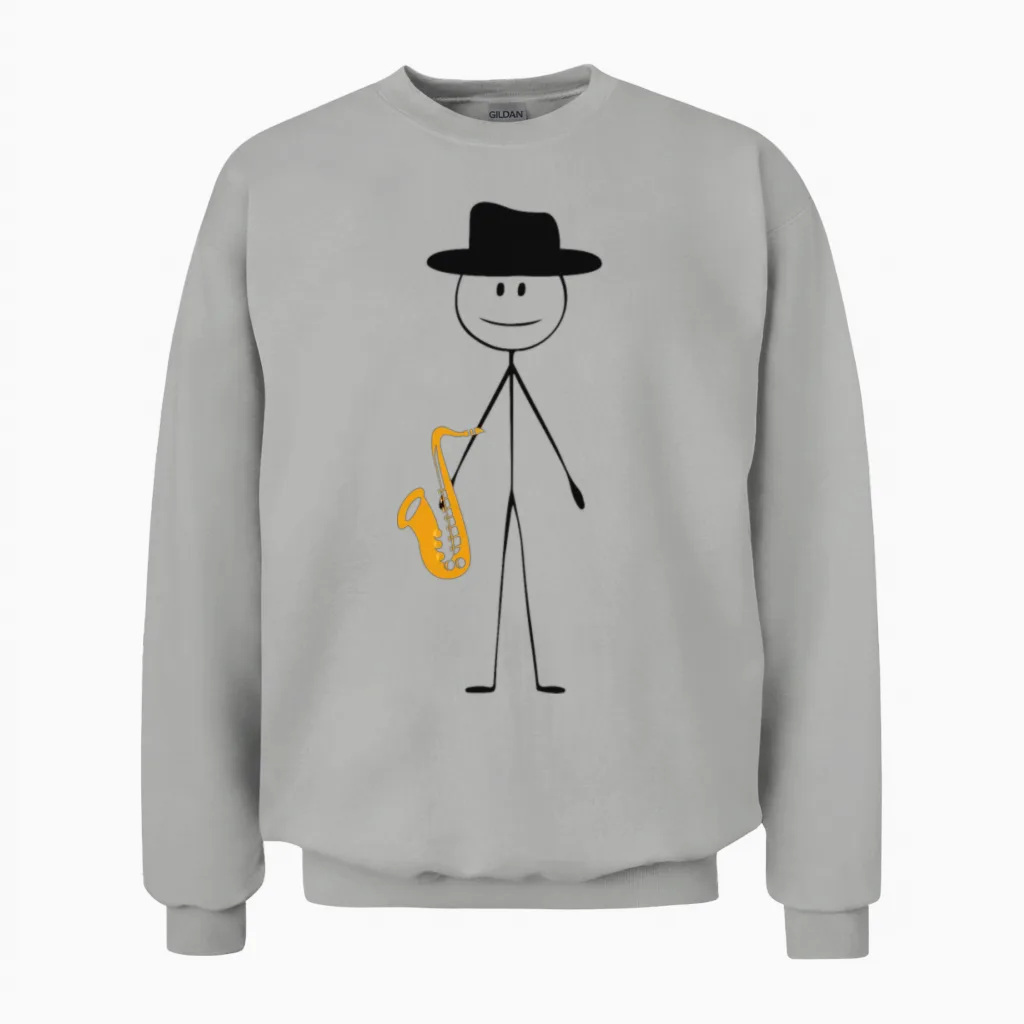 Saxophone Saxophone Guy Unisex Sweatshirt in Ash