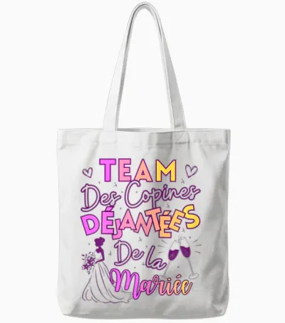 Women's Team Crazy Girlfriends of the Bride T-Shirt Evjf T-Shirt, White Tote Bags - White