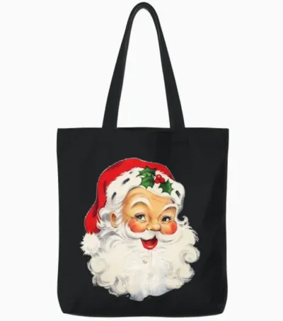 Santa Claus Tote Bags - Black