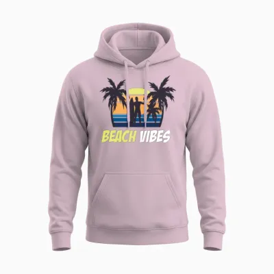 Amazing Beach Retro 1 Unisex Hoodie - Light Pink