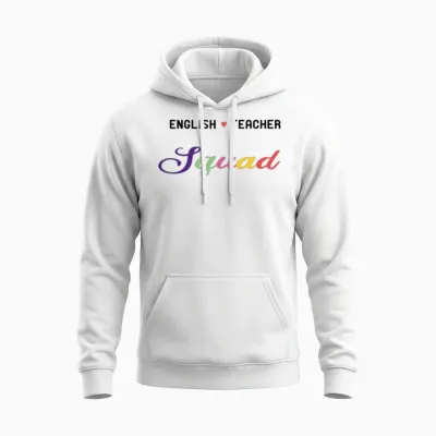 English Teacher Funny Unisex Hoodie - White