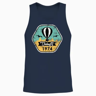 1974 Vintage 50th Birthday Unisex Tank Top - Navy