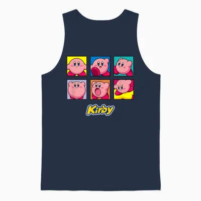 Kirby Vintage Panel Collage Poster T-Shirt - Unisex-Kids - Black - Small Unisex Tank Top - Navy