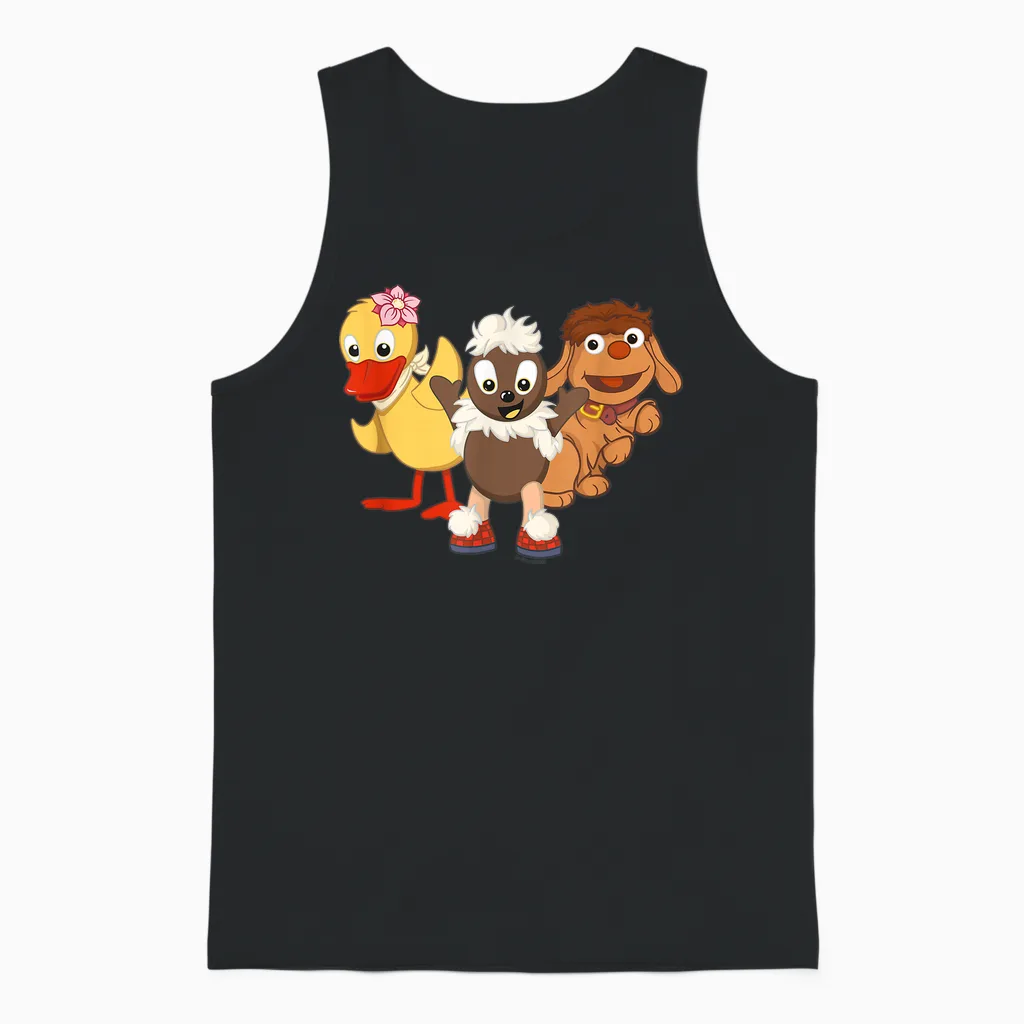 Pittiplatsch, Schnatterinchen Und Moppi - Beste Freundde! T-Shirt, Black Unisex Tank Top in Black