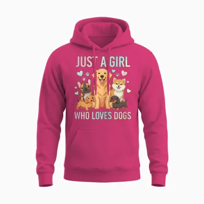 Funny Just a Girl Who Loves Dogs Unisex Hoodie - Heliconia