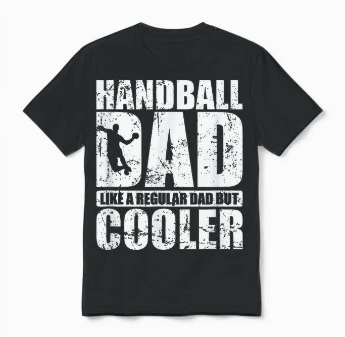 Handball-Dad Wie Ein Normaler Papa, Aber Cooler Unisex T-Shirt in Black