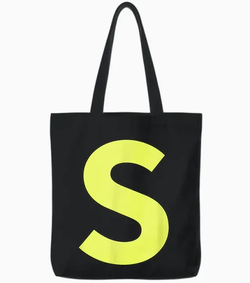Funny Letter S Blue Halloween Costume Tote Bags - Black