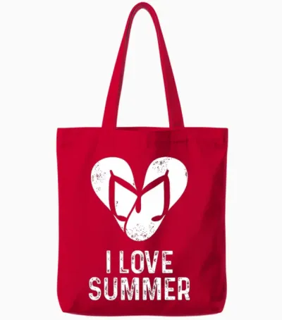 Tongs Blanches En Forme De Cœur I Love Summer Pour Hommes, Femmes, Enfants T-Shirt Haut De Gamme Tote Bags - Red