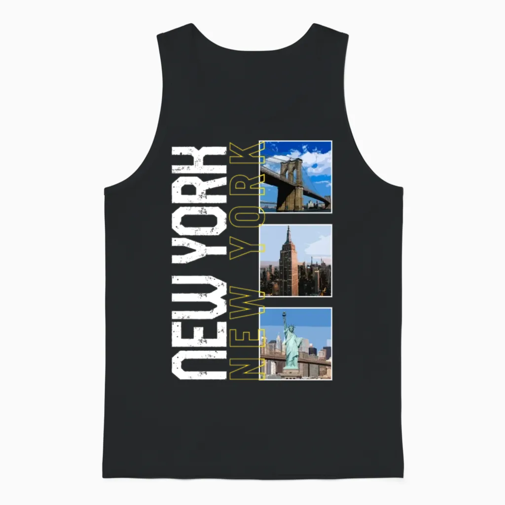 New York Shirt, New York New York Tee, Gift For Unisex Tank Top in Black