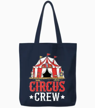 Circus Crew Carnival Costume Funny Circus Event Clown T-Shirt, Black Tote Bags - Navy