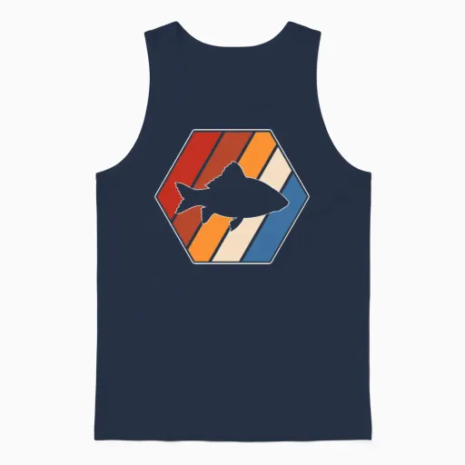 Fish Retro Unisex Tank Top - Navy