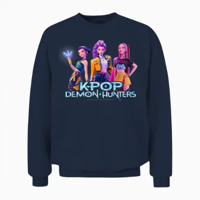 Kpop Demon Hunters Huntrix Group Officially Licensed Unisex Sweatshirt - Navy