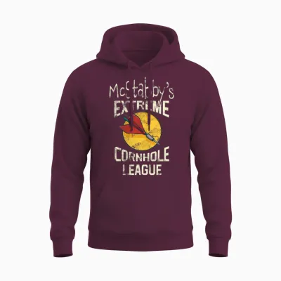 Lawn Darts Extreme Cornhole League Unisex Hoodie - Maroon