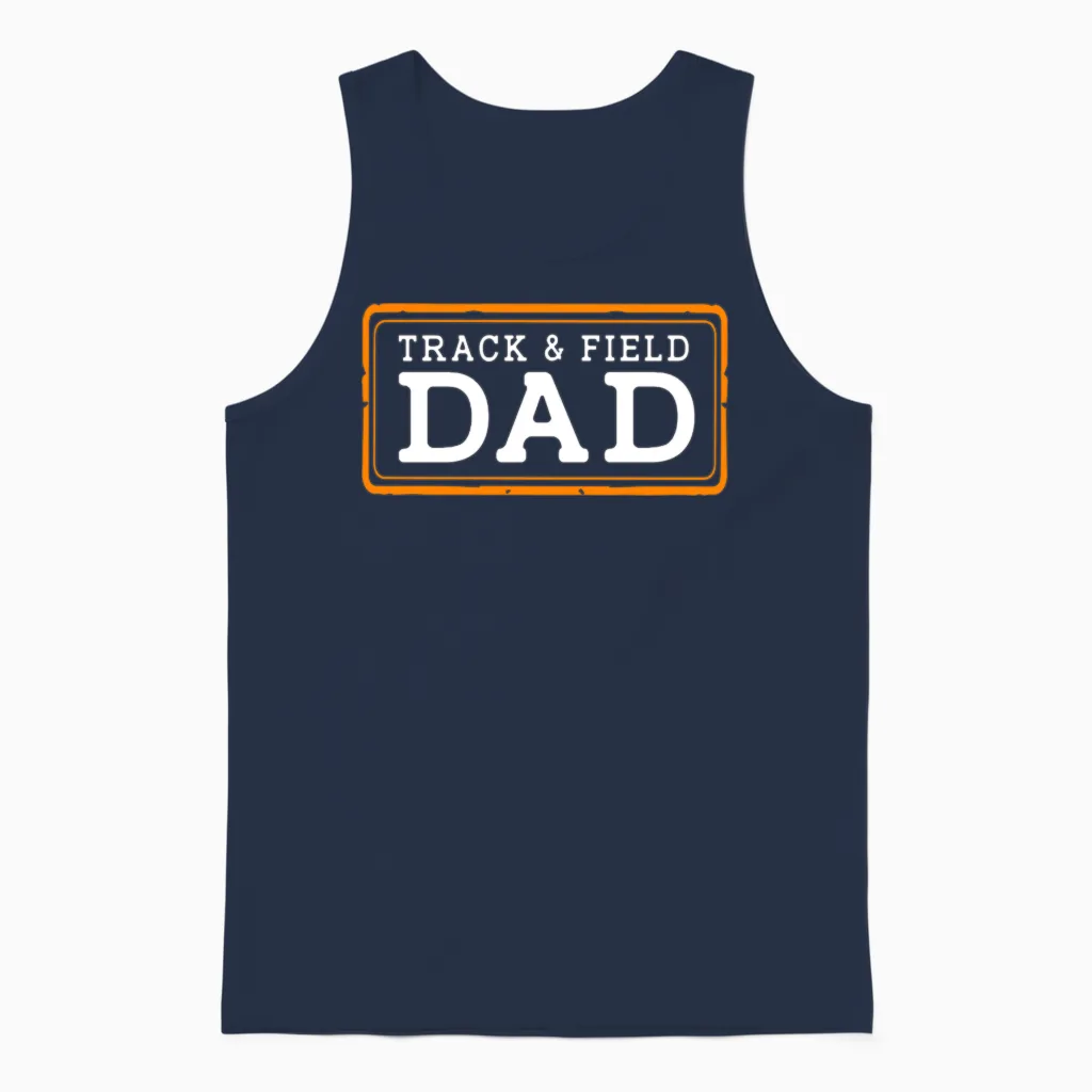 Athlete Track and Field Dad Unisex Tank Top in Navy