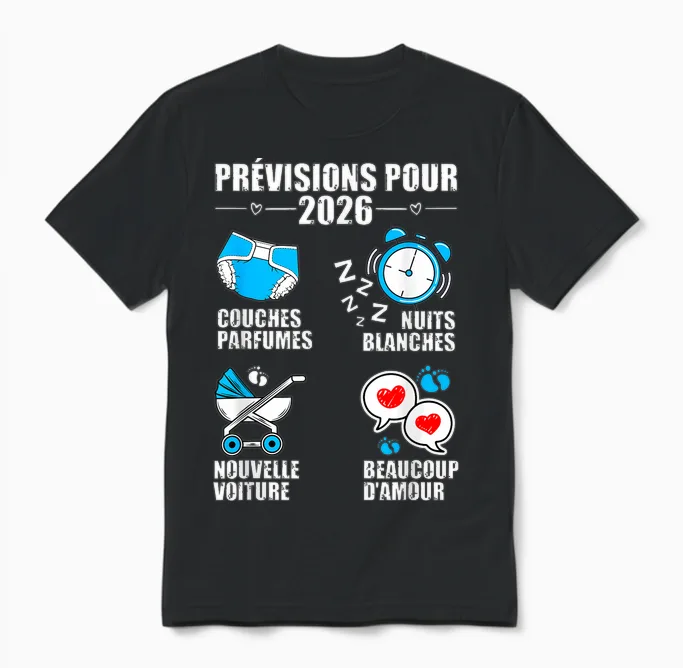 Man Soon Dad 2026 Announcement Humor, Gift Future Dad 2026 Unisex T-Shirt in Black