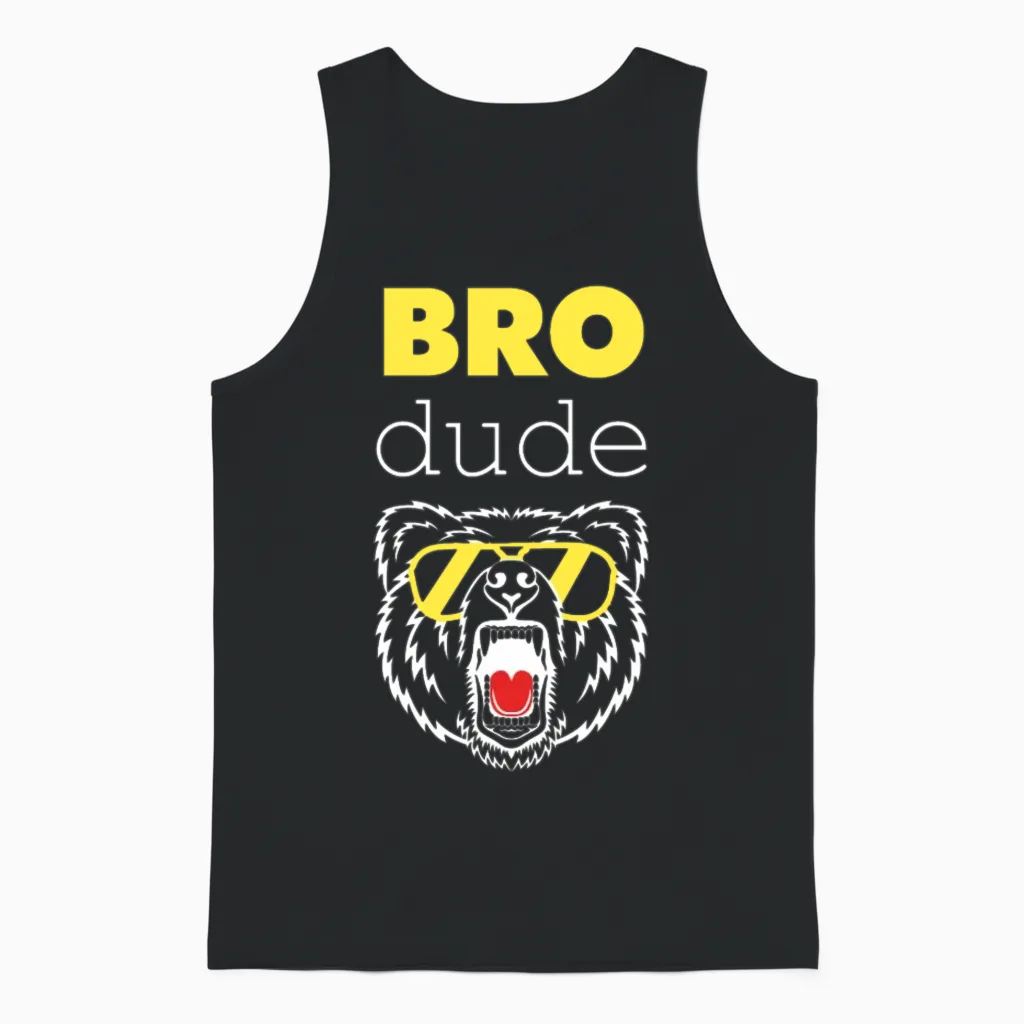 Bro Dude High Energy Frat Party Animal Jock Jam De Unisex Tank Top in Black