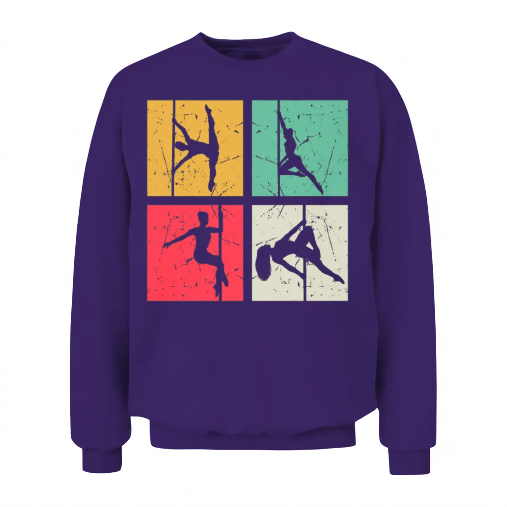 Pole Dance Silhouette - Pole Dancer Pole Dancing Unisex Sweatshirt - Purple