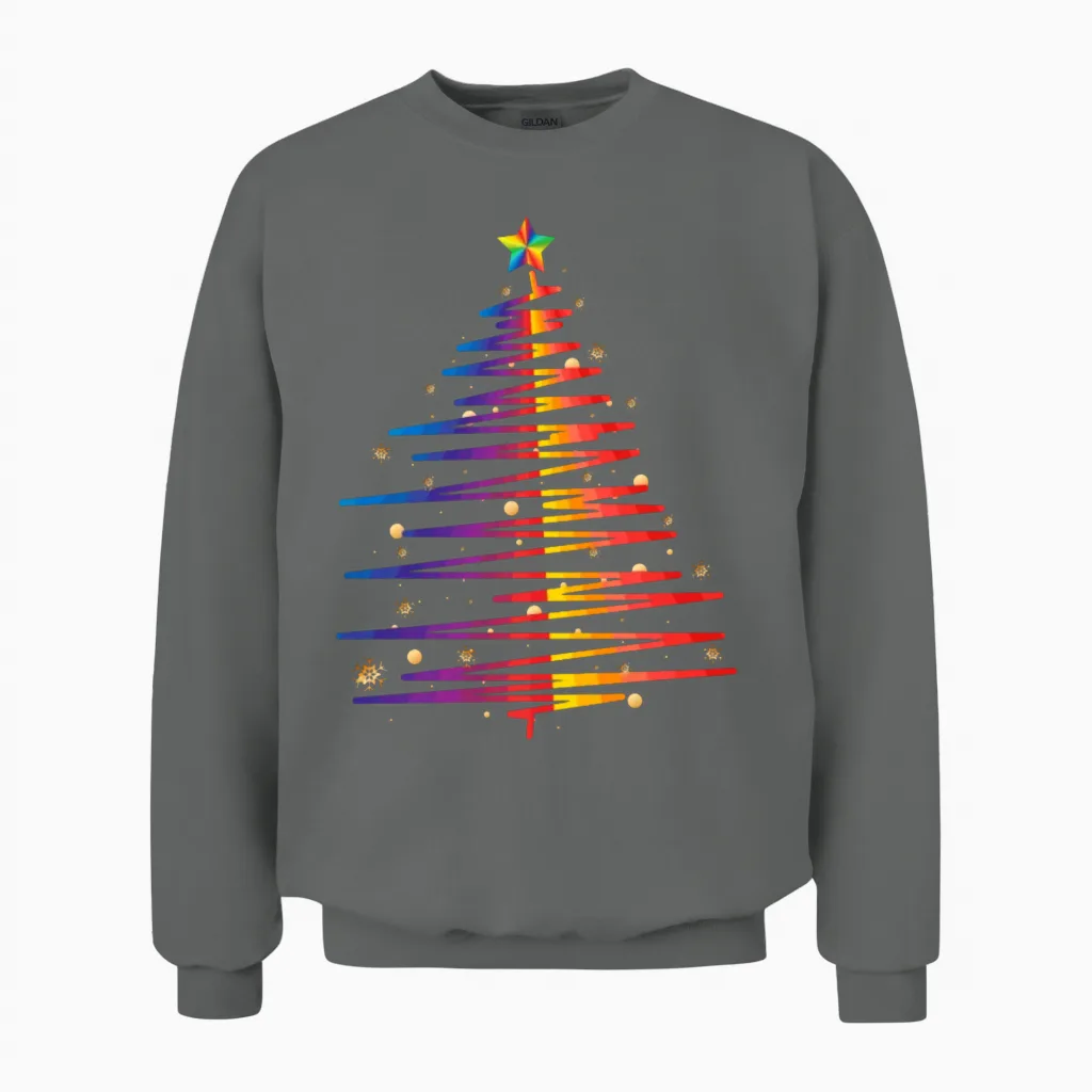 Christmas Fir Tree Unisex Sweatshirt in Graphite Heather