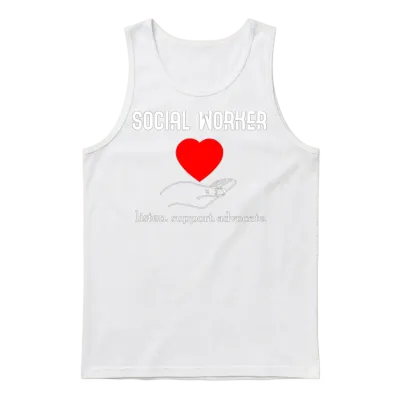 Womens Social Worker Product Graduation Social Unisex Tank Top - White