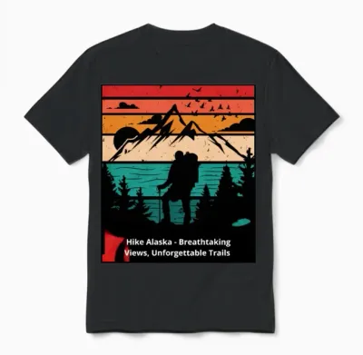 Hike Alaska Unisex T-Shirt - Black